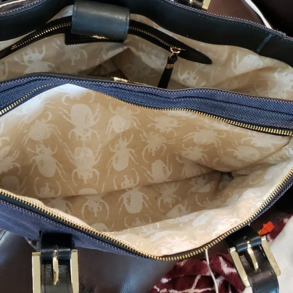 India Hicks Duchess of Windsor Laptop/Briefcase Leather Trim Handles - Picture 13 of 15